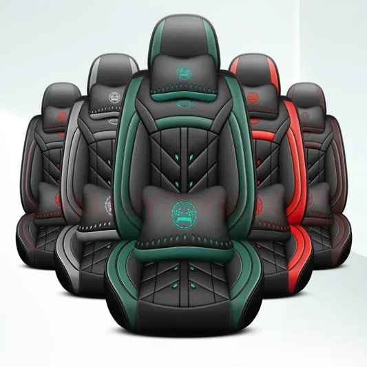 Lux Car Seat Covers, Universal Style Full Coverage Car Seat Cover for Mazda CX5 CX30 Volvo V40 Renault Megane Clio 3 Rav4 Car Accessories Pu Leather