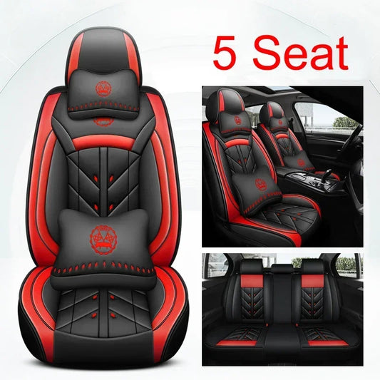 Lux Car Seat Covers, Universal Style Full Coverage Car Seat Cover for Mazda CX5 CX30 Volvo V40 Renault Megane Clio 3 Rav4 Car Accessories Pu Leather